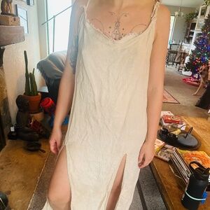 MYRAH PENALOZA linen slip dress.